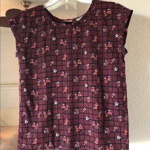 Burgundy flower shirt